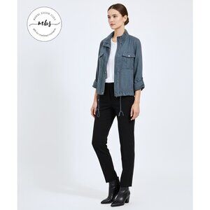 NWOT Korye Utility Lightweight Zip Up Roll Tabs Jacket Blue Women M